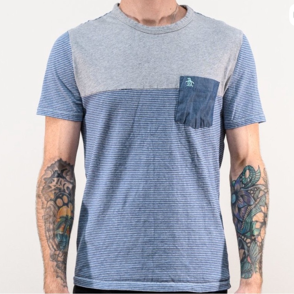 Original Penguin men's color short-sleeve, crewneck t-shirt with a chest pocket